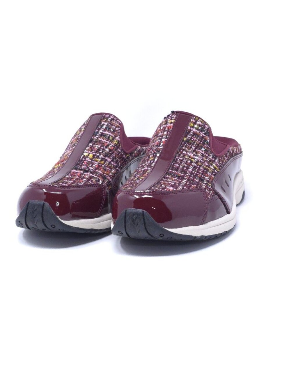 Easy Spirit Traveltime Women's Slip On, 10WW US, Wine-Tweed-Multi-Patent